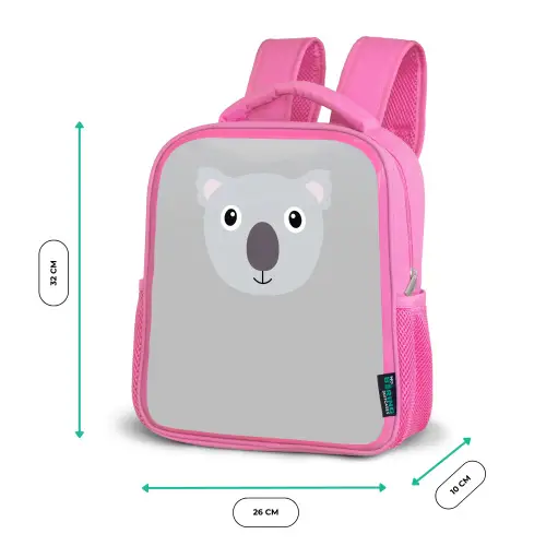 Dierenportret - Koala - grijs Kinderrugzak - Roze middel -productfoto_formaten