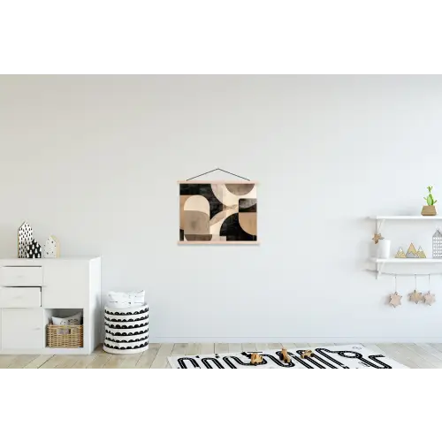 Abstract - Vormen - Modern - Beige textielposter latten blank klein -kinderkamer