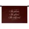 She plans she glows she achieves - Rood - Cursief Wandkleed katoen klein -zz3d