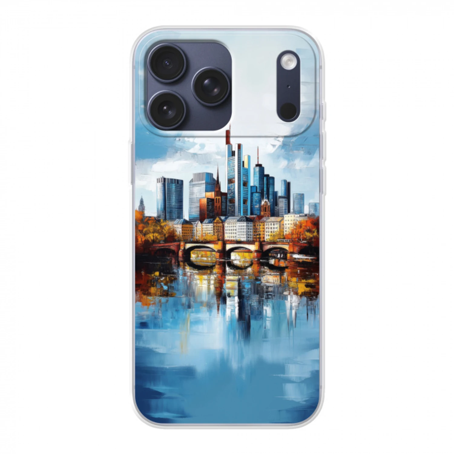 Bomen Frankfurt- Stad - Skyline - Brug Telefoonhoesje iPhone 17 Pro Max klein -3d