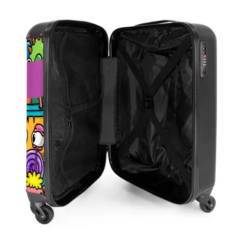 Monster met 1 Oog NBS - Handbagage koffer - Kinderen Unisex middel -binnenkant