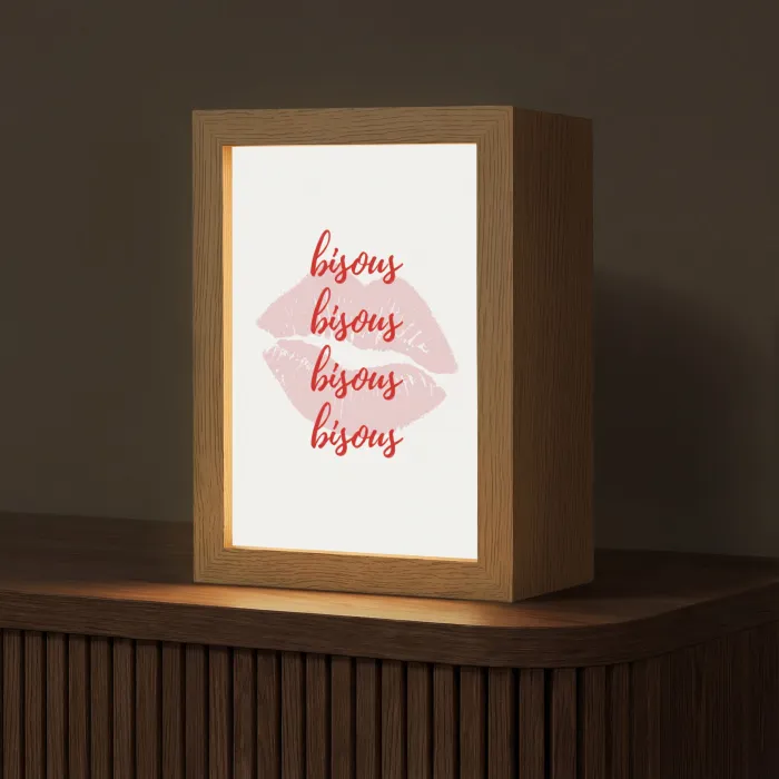 Bisous - Lip - Wit - Rood Light Box met kabel (Tafellamp) klein -z3d_website