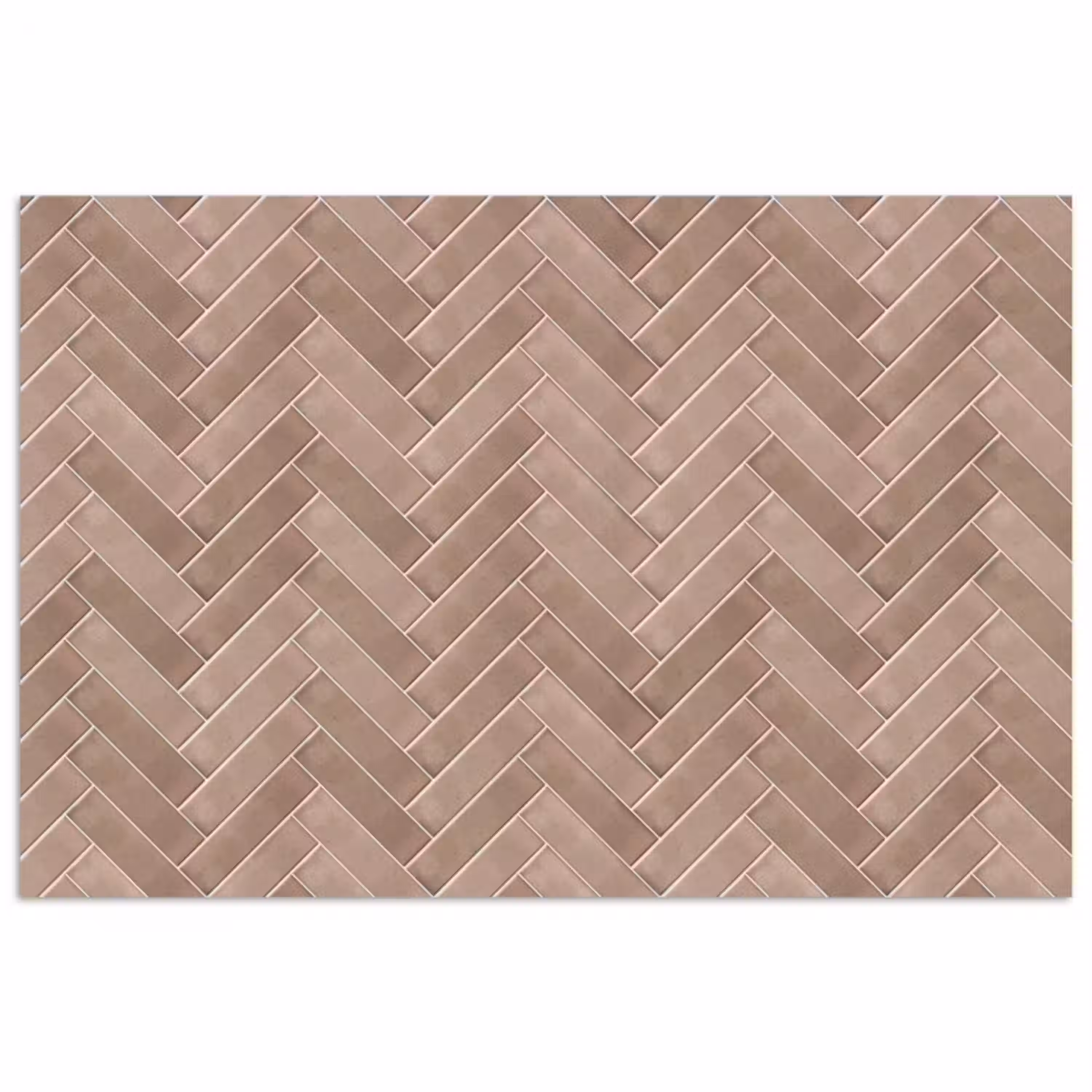 Visgraat - Wandtegel - Oudroze - Terracotta poster papier klein 62 -3d