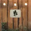 Eikenbladeren - Beige - Groen - Golvende randen tuinposter los doek klein -sfeer1