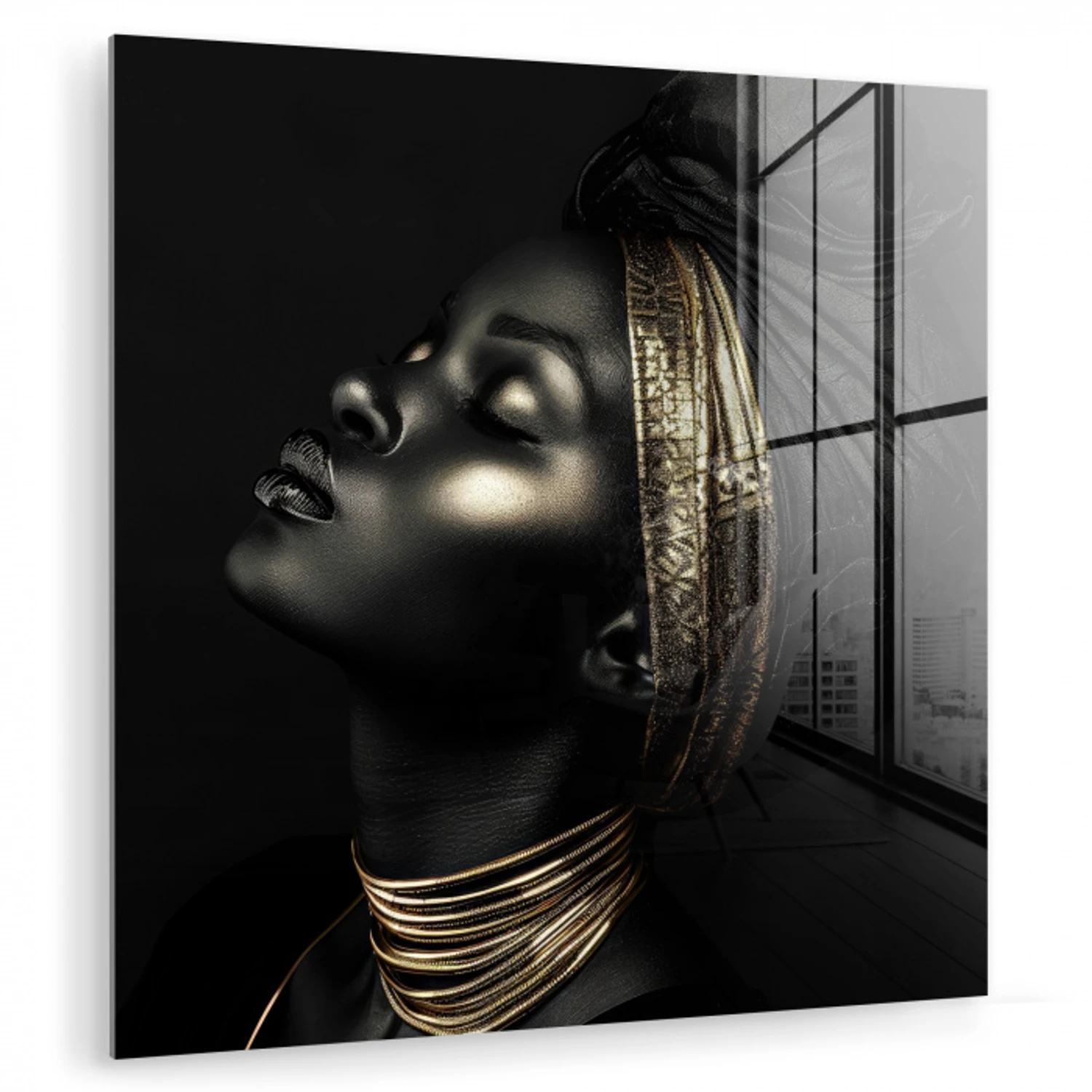 Vrouw - Zwart - Goud - Sieraden plexiglas 5mm klein -zzzproduct_nieuw