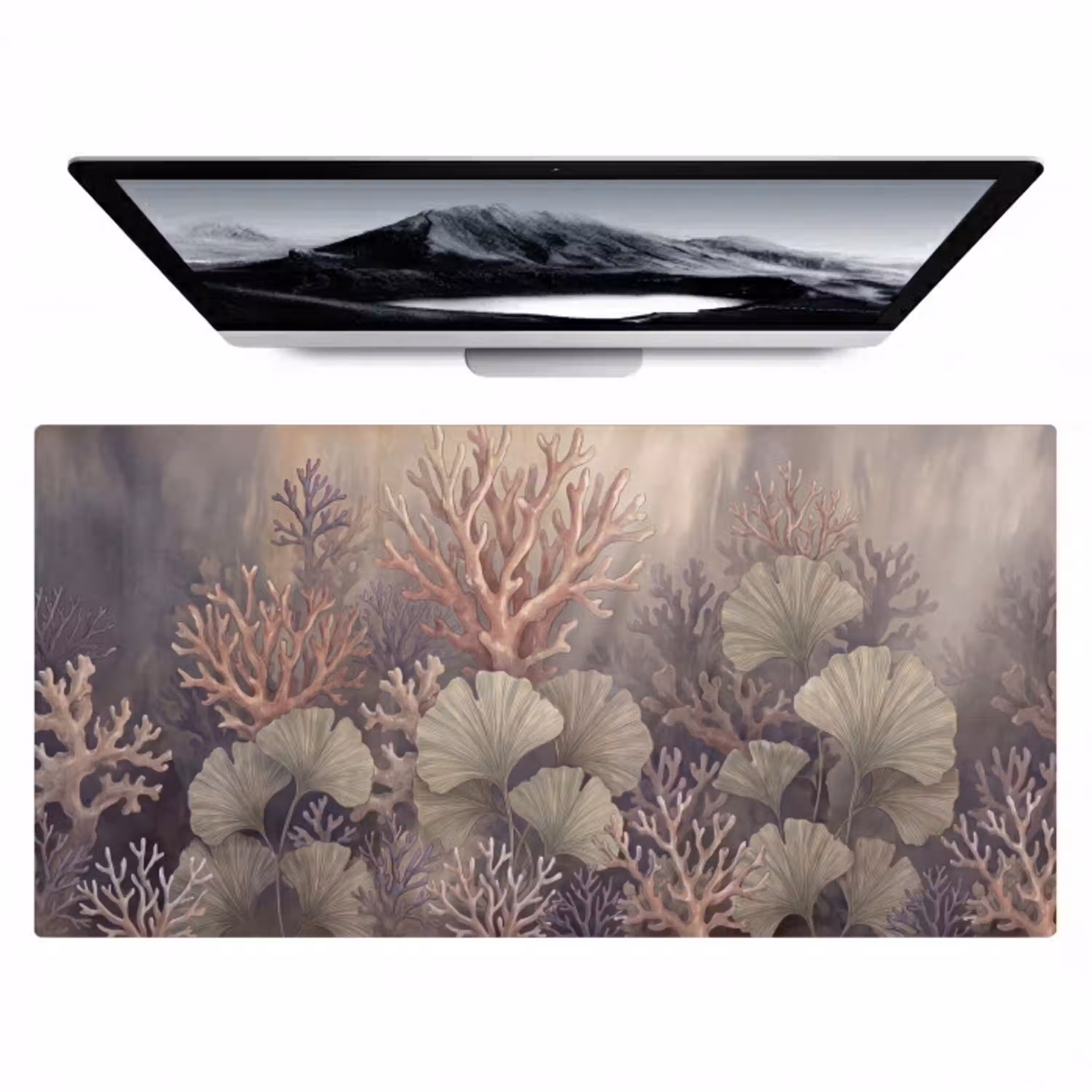 Plant - Bladeren - Zee - Illustratie - Groen Muismat XXL klein -zzz3d