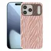 Lichtroze - Zebra - Patroon - Donkerroze Telefoonhoesje iPhone 17 Pro Max klein 879 -3d