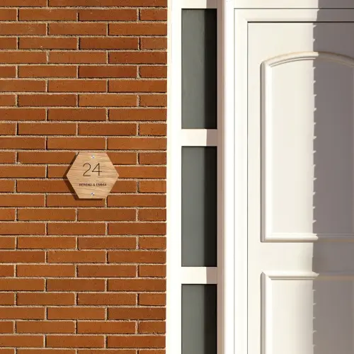 Licht hout - Klassiek Naambord Hexagon klein -sfeer3-hexagon-XS