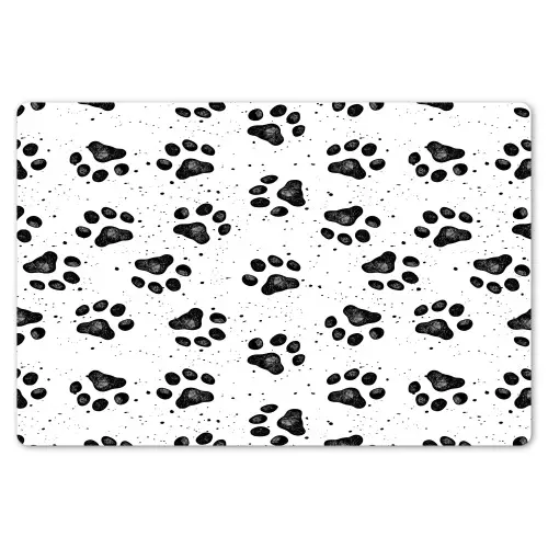 Paw - Pattern -Black Placemat vinyl groot 368 -zzsfeer1_Kitchenyeah-website