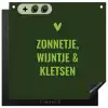 Donkergroen - Quote - Zon - Zomer Inductie beschemer met haakjes middel -3d