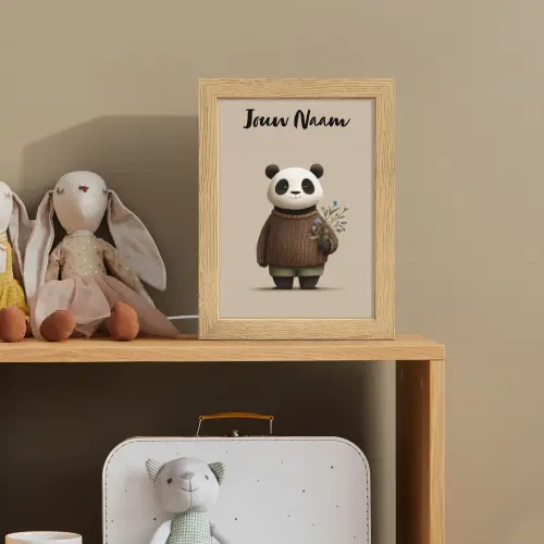 Panda - Blauwe bloemen - Zachtheid Light Box met kabel (Kinderlampje) klein -sfeer2_kind