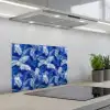 Palmblad - Patroon - Blauw keuken achterwand spatscherm klein 900 -3d_schuin