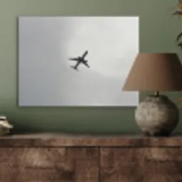 Minimalistisch - Silhouet - Zwart - Vliegtuig PET vilt klein -sfeer2