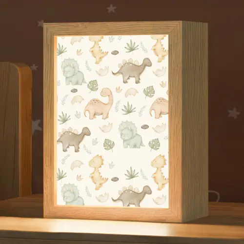 Dino - Patroon - Pastel Light Box met kabel klein -zzz_3d_website
