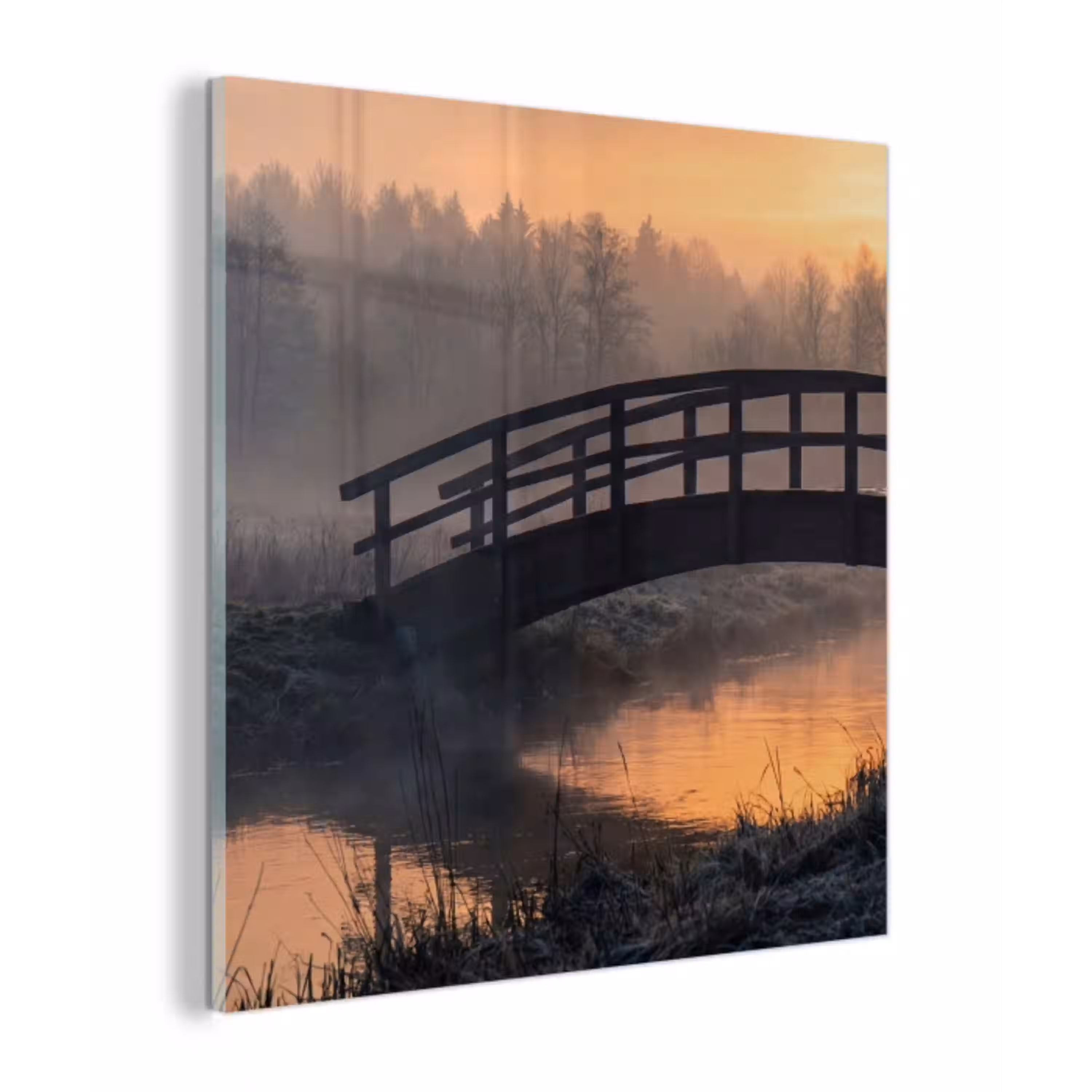 Brug - Mist - Bomen - Water plexiglas 5mm klein -z3d