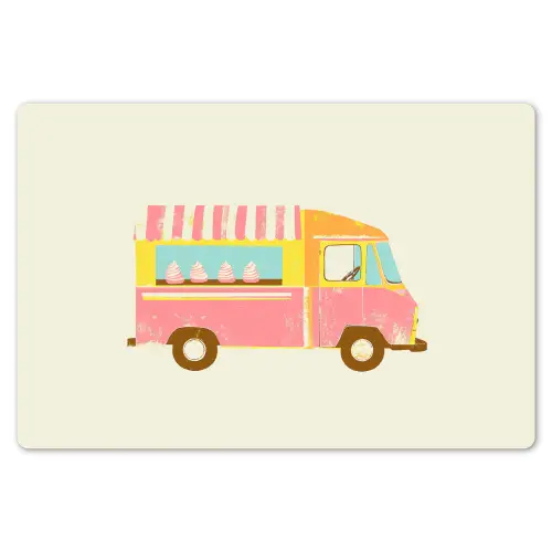 Ijskar - Retro - Softijsjes - Roze Placemat vinyl groot -zzsfeer1_Kitchenyeah-website