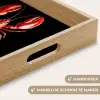 Kreeft - Glossier Rood - Zwart Dienblad Rechthoek middel -USP_HandgreepNL