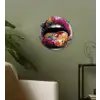 Lippen - Graffiti - Expressief Wandcirkel kunststof plaat 5mm dik klein -sfeer3