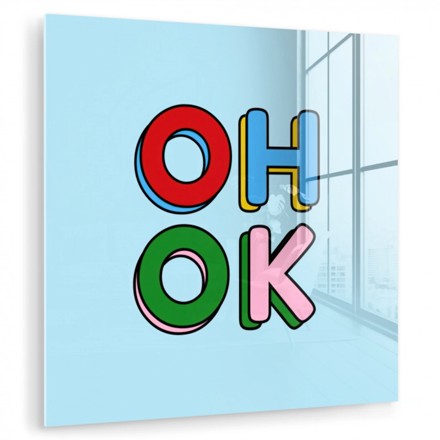 Oh ok - Blauw - Kleurrijk plexiglas 5mm klein -zzzproduct_nieuw