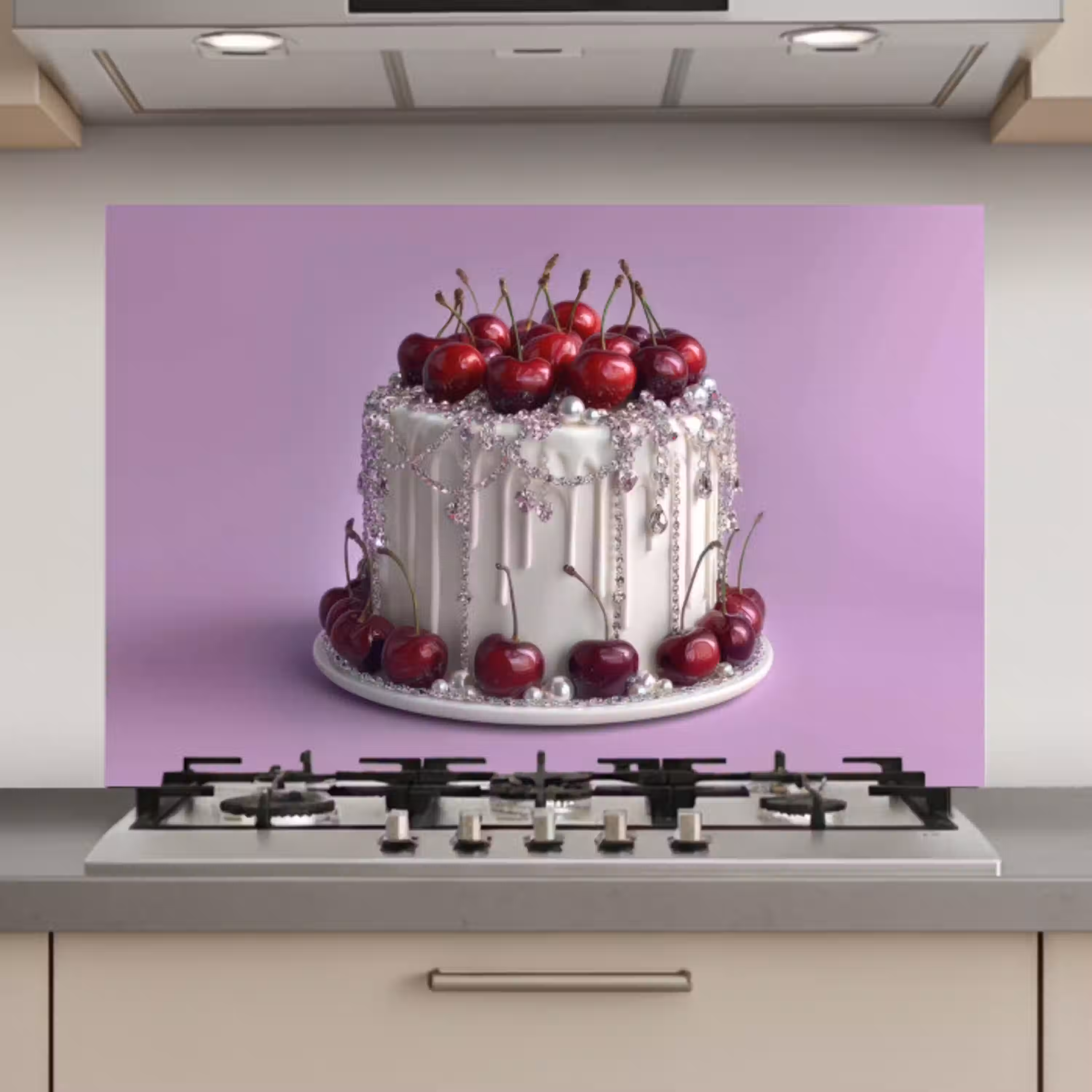 Taart - Kersen - Juwelen - Rood keuken achterwand spatscherm klein -3d_website