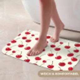 Kersen - Minimalistisch - Rood Badmat klein 997 -USP_ZachtDE