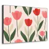 Tulpen - Modern - Roze Textielframe zwart klein -3d