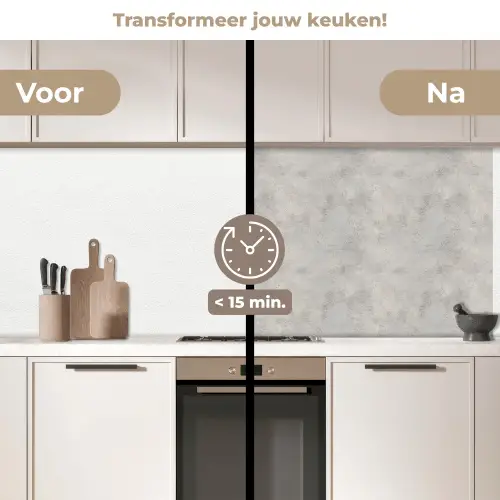 Grijs - Beton - Industrieel keuken achterwand 2 middel 871 -voor-na2_NL