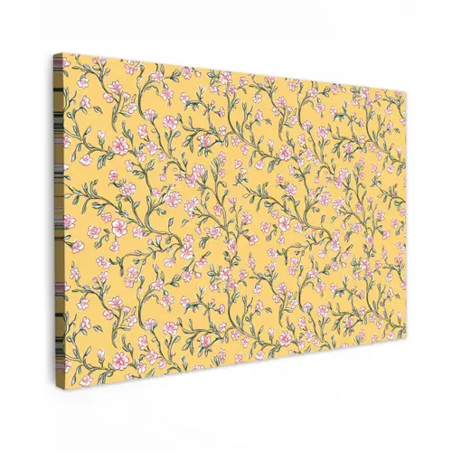 Bloemen - Motief - Geel Tuinposter op houten frame 2 cm dik klein 845 -3d