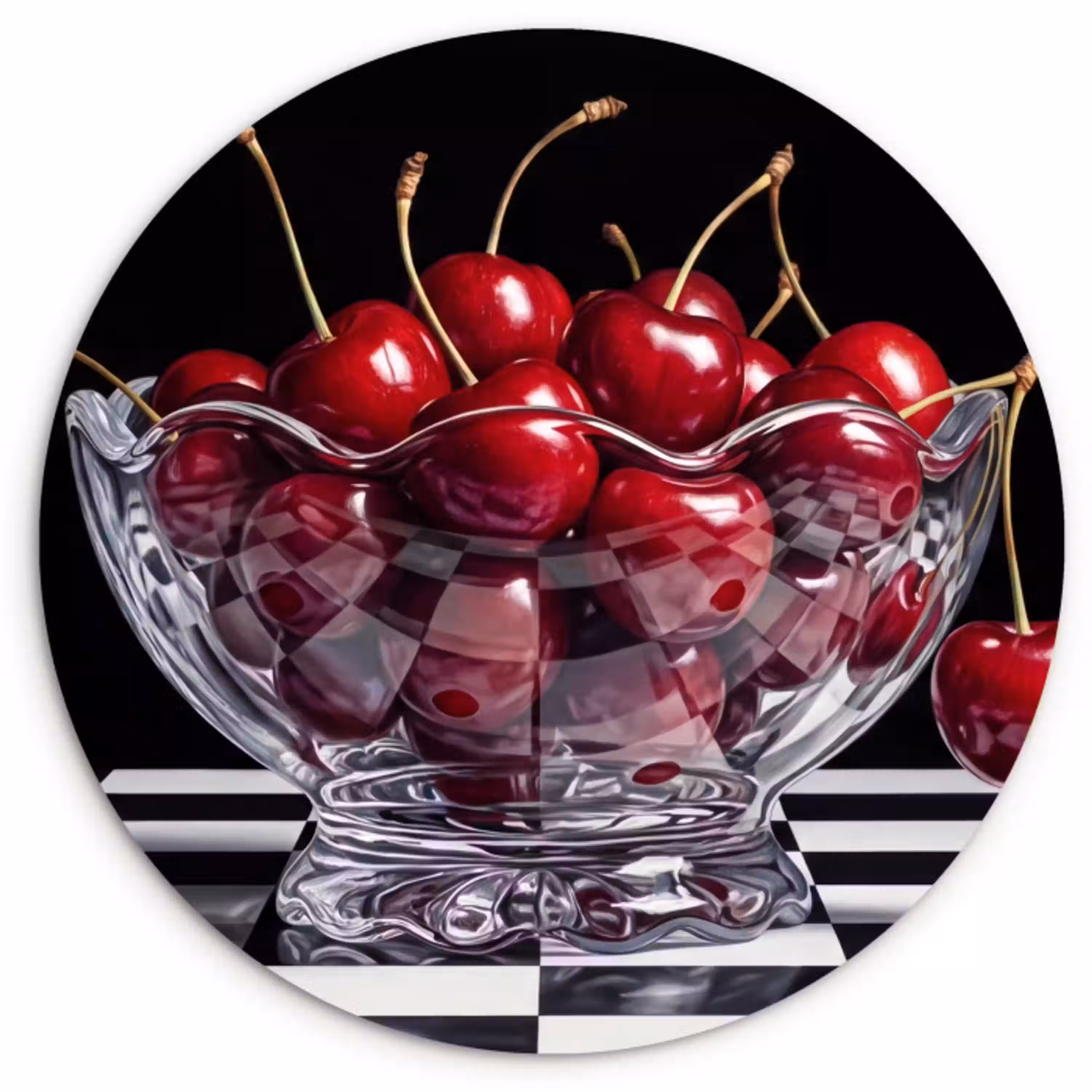 Eten - Kersen - Rood Wandcirkel plexiglas klein -3d