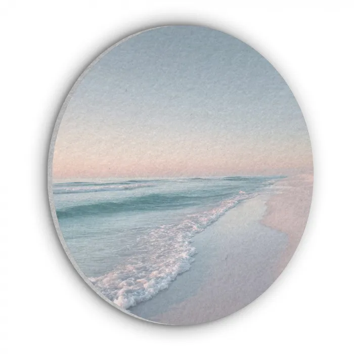 Kustlijn - Pastel - water Akoestische PET Vilt - Rond klein -3d