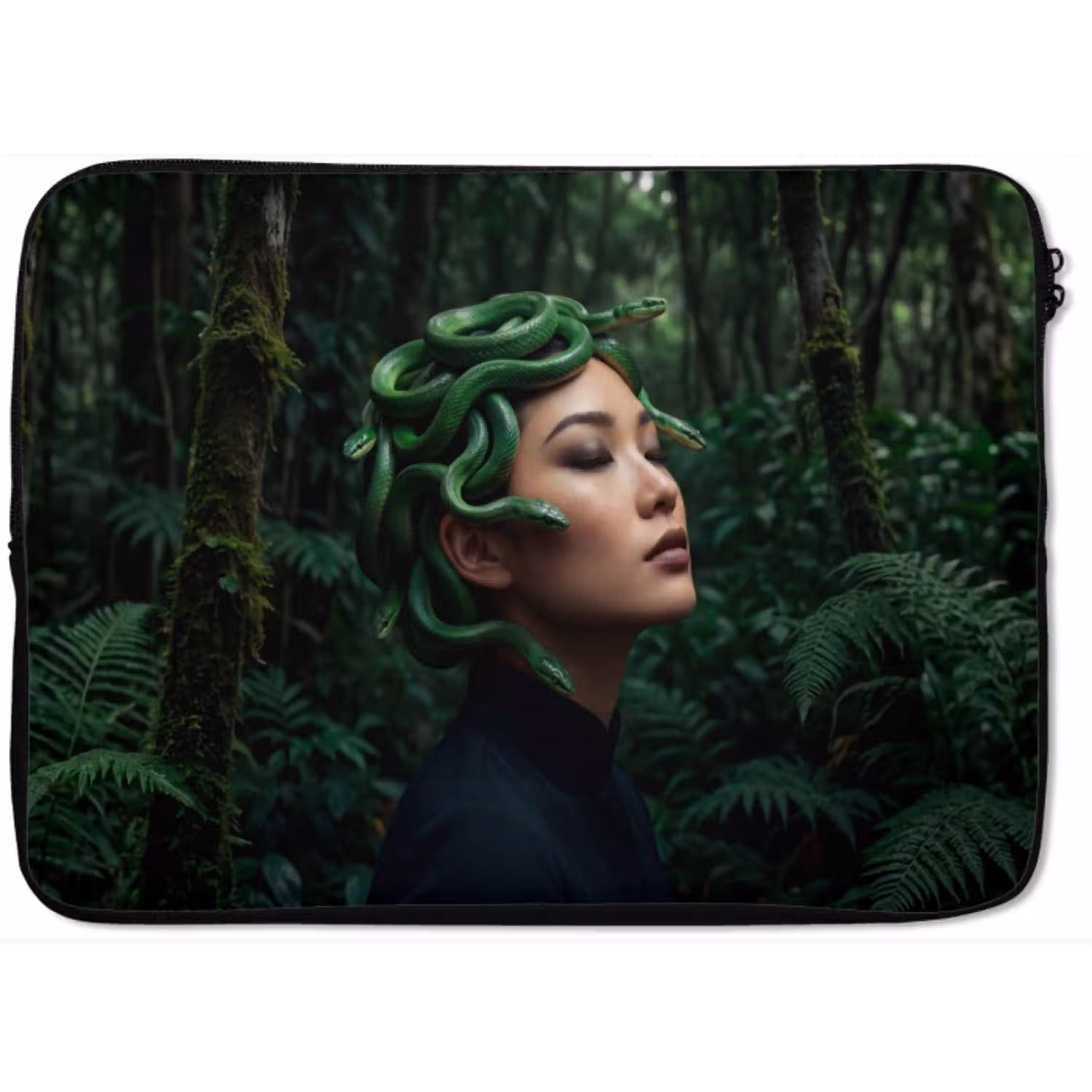 Vrouw - Slang - Natuur - Mystiek - Groen laptophoes neopreen klein -zkaufland3dotto