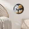 Luipaard - Oranje - Wit - Gras Wandcirkel kunststof plaat 5mm dik klein -sfeer5
