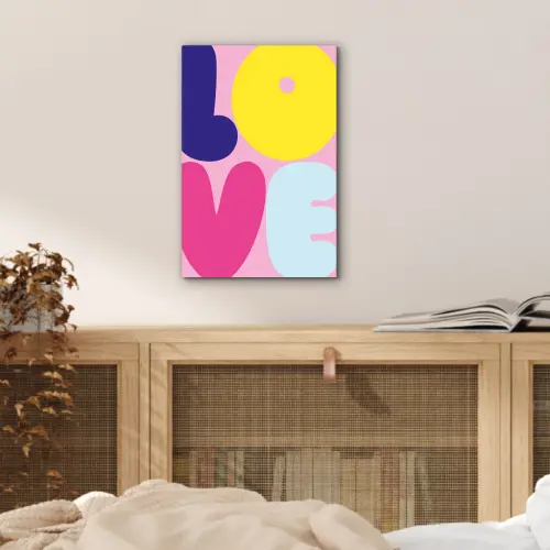 Love - Valentijn - Kleurrijk aluminium wit klein -sfeer3