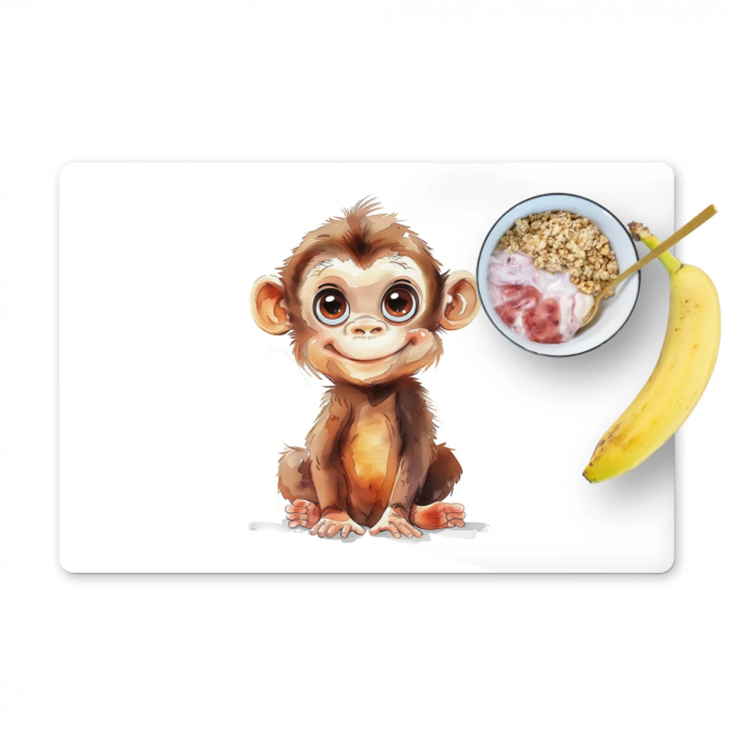 Aap - Baby - Jungle dieren Placemat vinyl groot -zzzproduct_Kitchenyeah-website