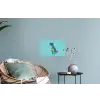 Dinosaurus - Blauw - Zonnebril Muursticker klein -plant