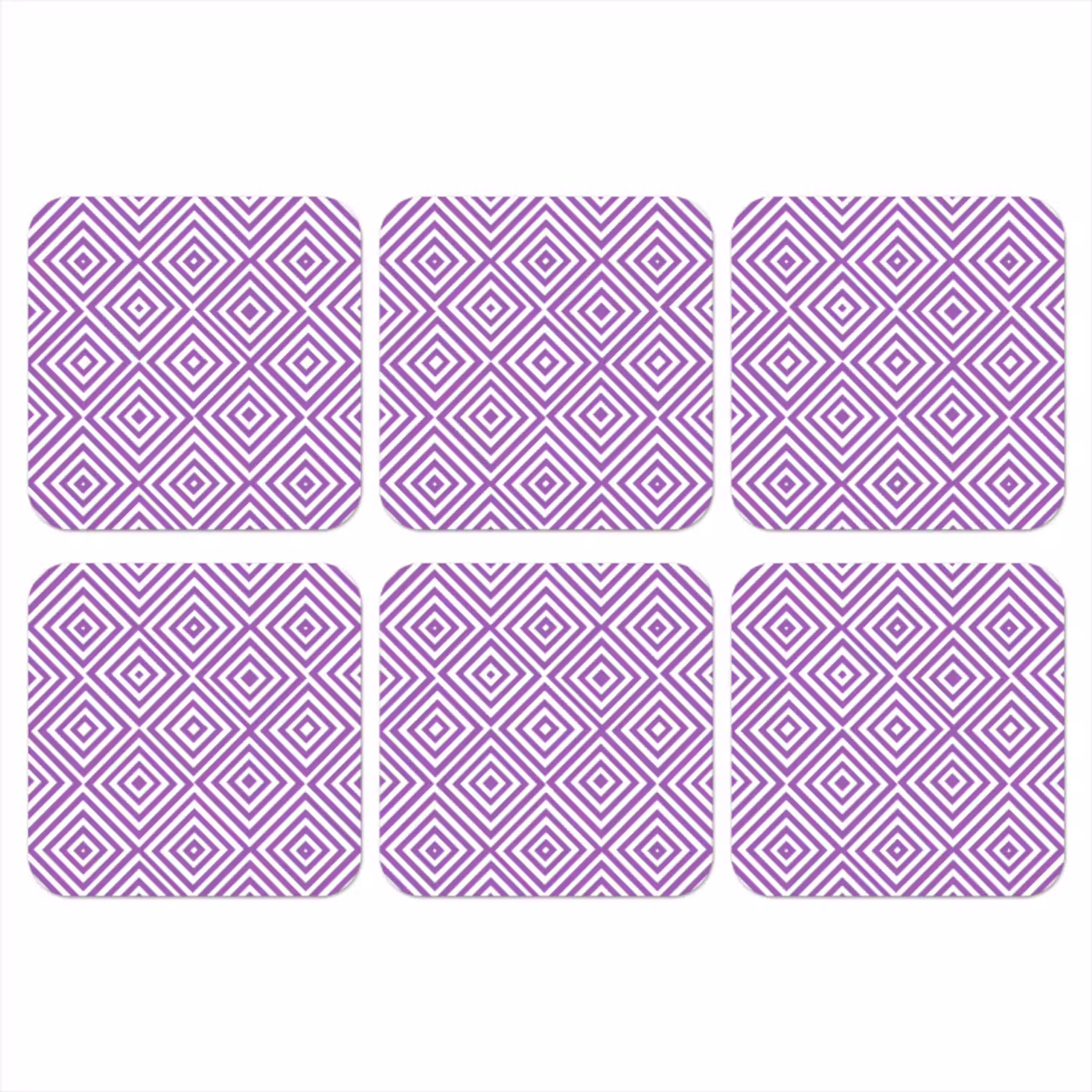 Paars - Geometrisch - Ruiten - Concentrisch - Patroon onderzetter kurk middel 366 -3d