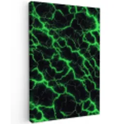Gaming - Bliksemflitsen - Groen - Energie Tuinposter op houten frame 2 cm dik middel -3d