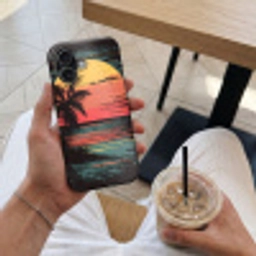Strand - Minimalistisch - Zon - Oranje Toughcase MagSafe Apple iPhone 17 klein -Sfeer1M