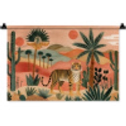 Tijger - Palmen - Cactus - Oranje Wandkleed katoen klein -zz3d
