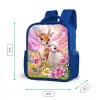 Hertje met een lammetje in pastelbloemenveld Kinderrugzak - Blauw middel -productfoto_formaten