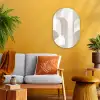 Abstracte bogen - Modern - Beige Wandcirkel Ovaal Forex klein -sfeer4