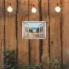 Doorkijk - Strand - Zee - Duinen - Zand - Water - Helmgras tuinposter los doek klein -sfeer1