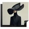 Zwart - Vrouw - Hoed Inductie beschermer vinyl 3mm middel -3d
