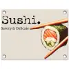 Sushi - Zalm - Rijst - Japans tuinposter los doek klein -3d