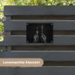 Bestek - Zwart - Wit tuinposter los doek klein -sfeer3