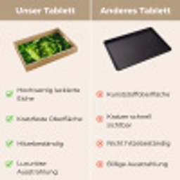 Groente - Sla - Groen Dienblad Rechthoek middel -USP_VergelijkingDE