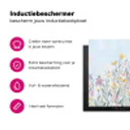 Weidebloemen - Illustratie - Kleurrijk Inductie beschermer vinyl 3mm klein -wsfeer2_website