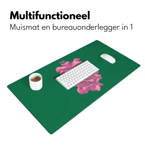 Abstract - Pink - Lijnen - Groen Muismat XXL klein -sfeer4