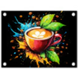 Koffie - Graffiti - Drinken - Abstract tuinposter los doek klein -3d