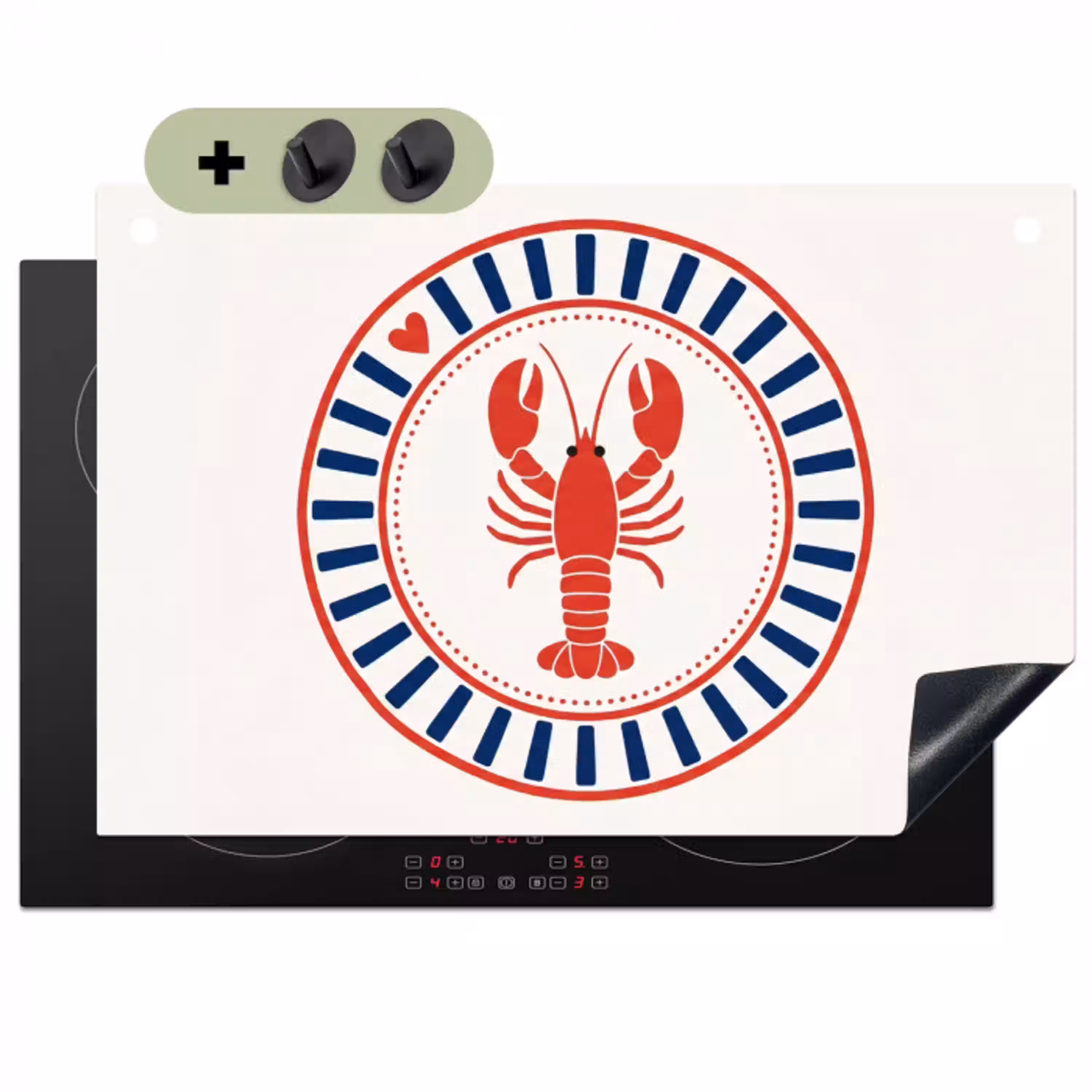 Zeeleven - Kreeft - Embleem - Grafisch - Rood Inductie beschemer met haakjes klein -3d